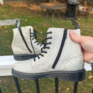 Dr. Martens Women's Pascal J 1460 Silver Metallic Boots